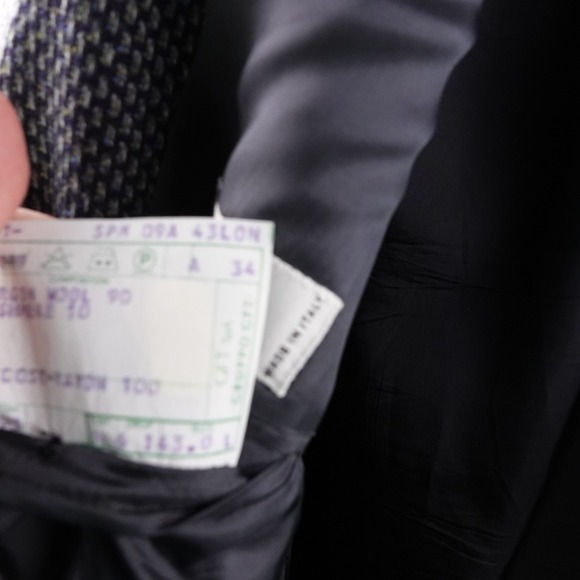 MANI Made in Italy Men Virgin Wool Cashmere Blend Blazer Grey Patterned Size 34R - Picture 5 of 13